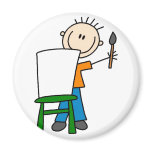 Boy Painting School Magnet