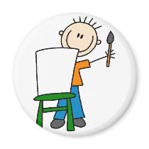 Boy Painting School Magnet