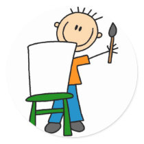 Boy Painting School Sticker