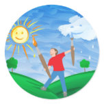 Boy Painting Skies stickers