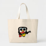 Boy Penguin with Electric Guitar Tote Bags