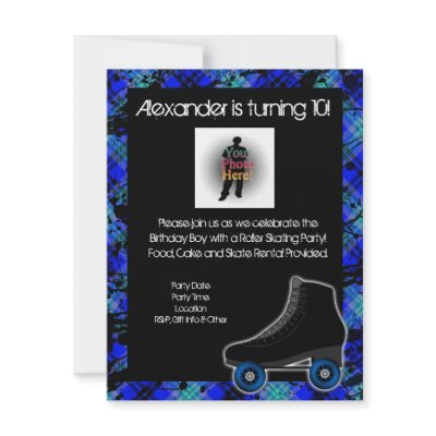 Boy Personalized Roller Skating Party Invitation by CustomInvites