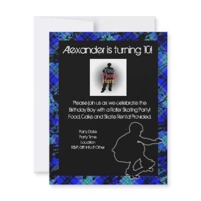 Boy Personalized Skateboard Party Invitation by CustomInvites