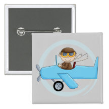 Boy Pilot Tshirts and Gifts Button