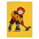 Boy Playing Hockey Greeting Cards