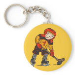Boy Playing Hockey Key Chains