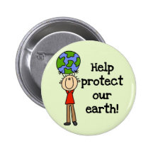 Boy Protect Our Earth T-shirts and Gifts Button