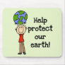 Boy Protect Our Earth T-shirts and Gifts Mouse Pads