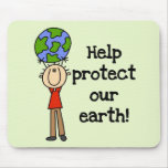 Boy Protect Our Earth T-shirts and Gifts Mouse Pads