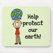 Boy Protect Our Earth T-shirts and Gifts Mouse Pads