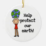 Boy Protect Our Earth T-shirts and Gifts Christmas Ornaments