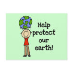 Boy Protect Our Earth T-shirts and Gifts Postcards