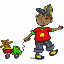 Boy Pulling Toy Cut Outs