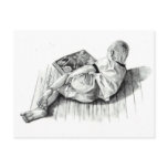 BOY READING BOOK: PENCIL REALISM ART POSTCARDS