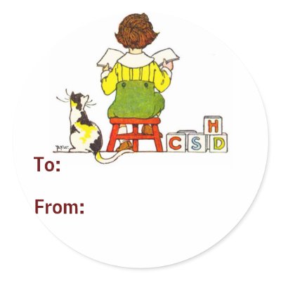 Boy reading Gift Tag by msdespina