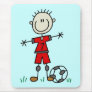 Boy Red Uniform Soccer T-shirts and Gifts Mouse Mat