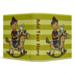 Boy Riding Rocking Horse 3 Ring Binder