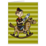 Boy Riding Rocking Horse Greeting Card