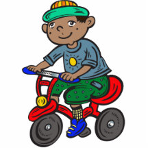 Boy Riding Tricycle Cut Out