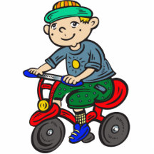 Boy Riding Tricycle Photo Cut Out