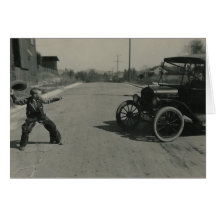 boy roped car card