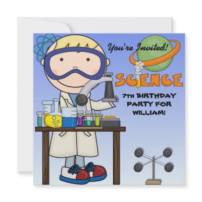 Boy Science Birthday Party Invitation by kids_birthdays