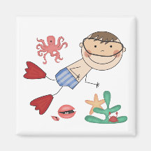 Boy Swimming T-shirts and Gifts Fridge Magnet