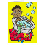 Boy Taking Bath Cards