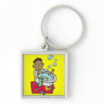 Boy Taking Bath Key Chains