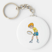 Boy Tennis Player Key Chain