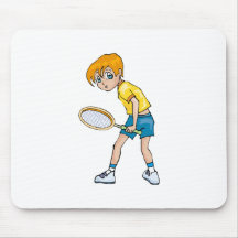 Boy Tennis Player Mousepads