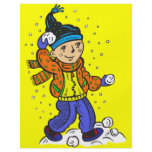 Boy Throwing Snowballs Full Color Flyer