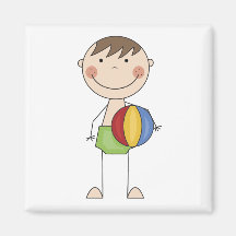 Boy with Beach Ball Tshirts and Gifts Refrigerator Magnets