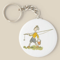 Boy with Fishing Rod keychains