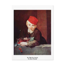 Boy With The Cherries By Manet Edouard Post Cards