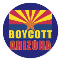 BOYCOTT ARIZONA Tshirts, Buttons, Hoodies Round Sticker