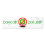 boycott polluter bumper stickers