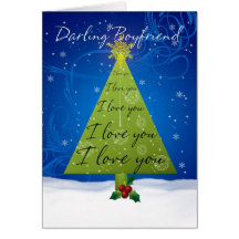 Boyfriend Christmas Card With Holiday Tree
