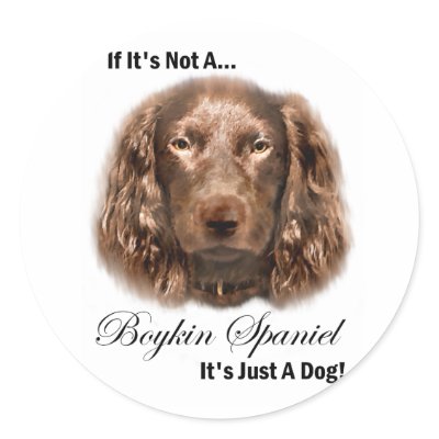 Boykin Spaniel Gifts Round Sticker by DogsByDezign