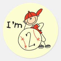 Boy's Baseball I'm 2 Tshirts and Gifts Sticker