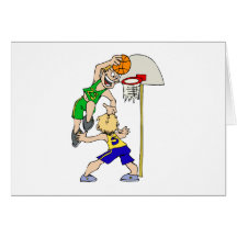 boys basketball players greeting cards
