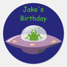 Boys Birthday Alien Stickers