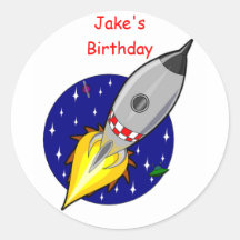 Boys Birthday Rocket Stickers