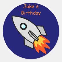 Boys Birthday Rocket Stickers