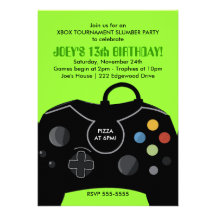 BOYS Birthday Video Game Station Party Invitation