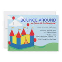 Boys Bounce House Birthday Party Invitations