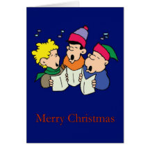 Boys Caroling - Christmas Card