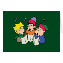 Boys Caroling - Christmas Card