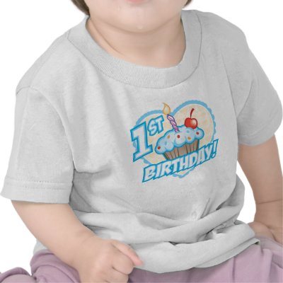 Boys First Birthday Cupcake T-Shirt by babyclothes