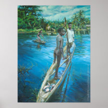 Boys Fishing Poster